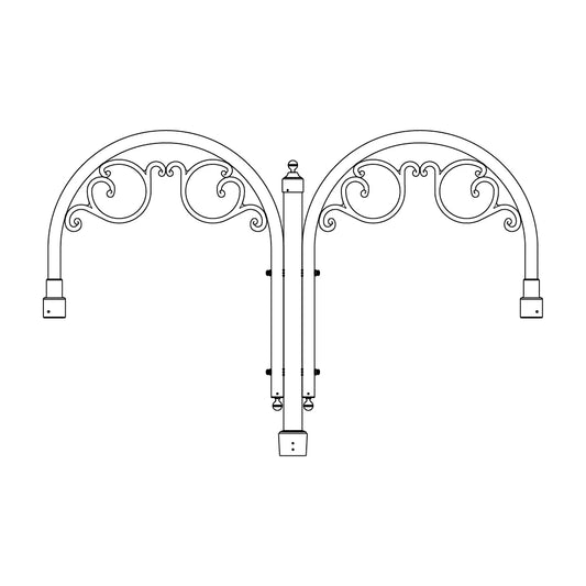 3" Fitter Double Shepherds Hook Bracket Arm - 246S-2