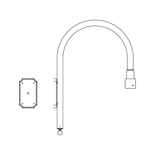 Wall Mount Shepherds Hook Bracket Arm - 250