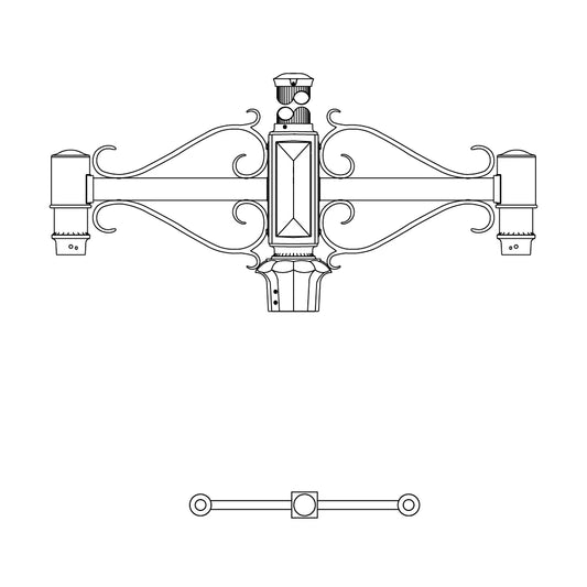 2 at 180 Degrees- 4" Fluted Post - 262S-4FL
