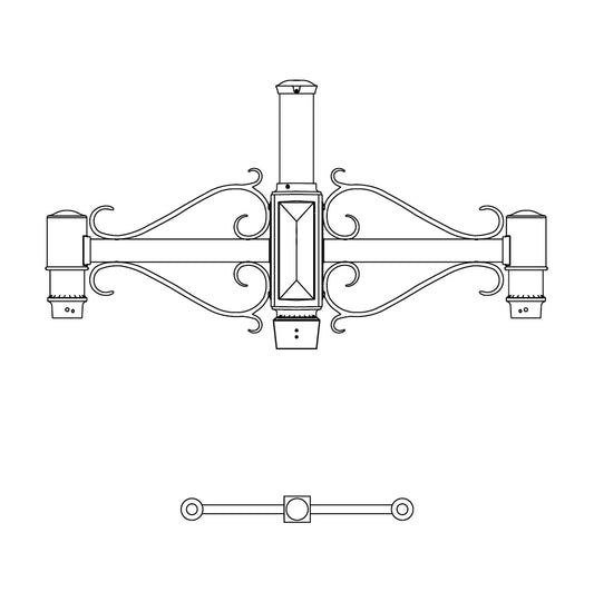 2 at 180 Degrees- 4" Post - 262S-4