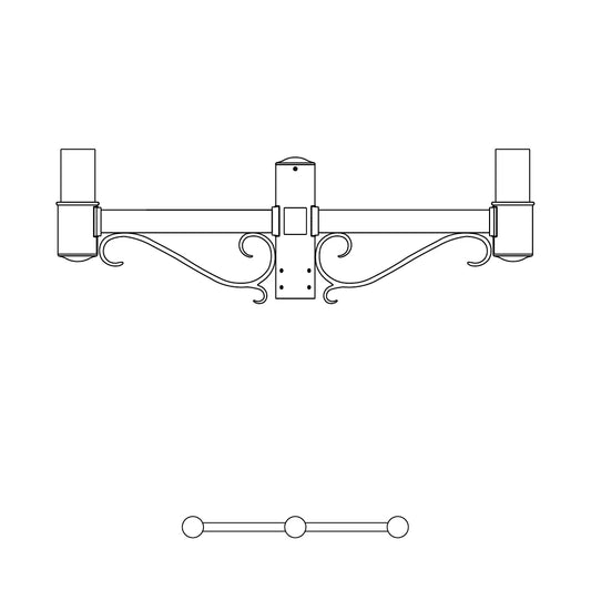 2 at 180 Degrees and 1 Top Center Mount- 3" Post - 503S