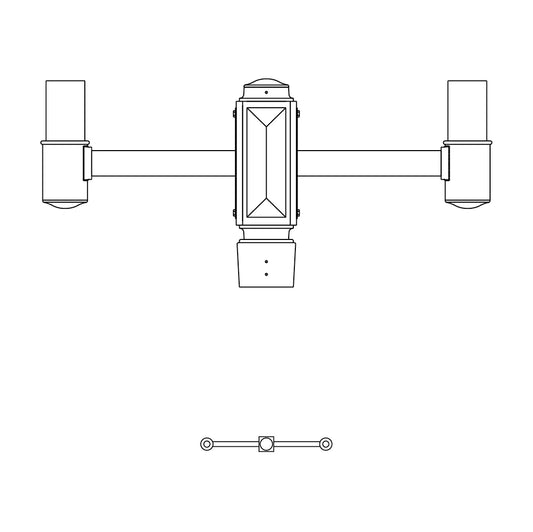 2 at 180 Degrees- 4" Post - 542-4