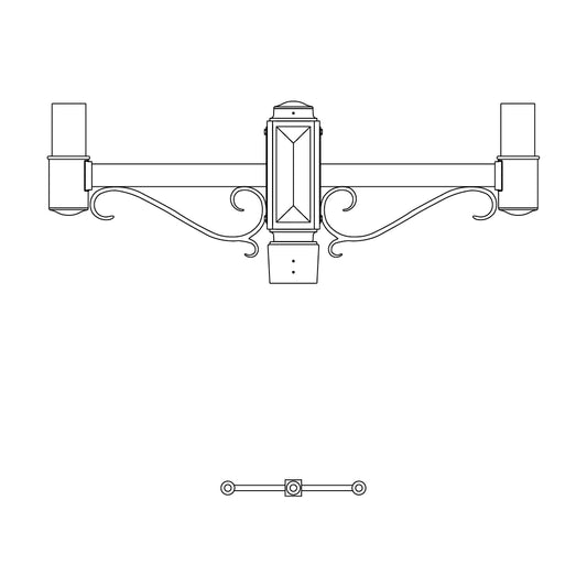 2 at 180 Degrees and 1 Top Center Mount- 4" Post - 543S-4