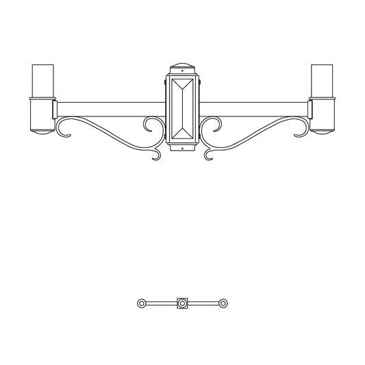 2 at 180 Degrees and 1 Top Center Mount- 3" Post - 543S