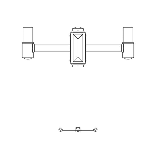 2 at 180 Degrees and 1 Top Center Mount- 3" Post - 543