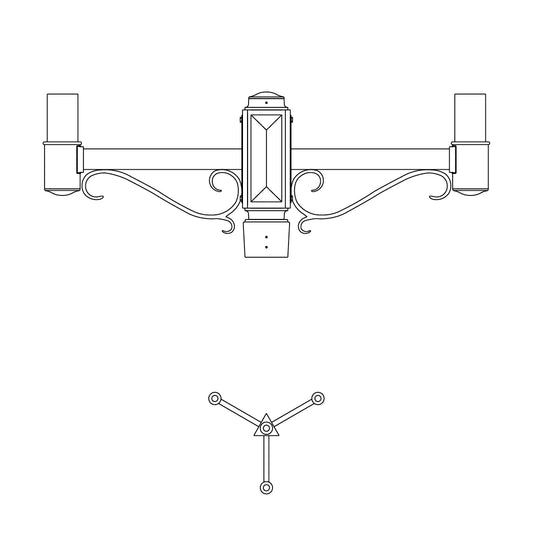 3 at 120 Degrees and 1 Top Center Mount- 4" Post - 547S-4