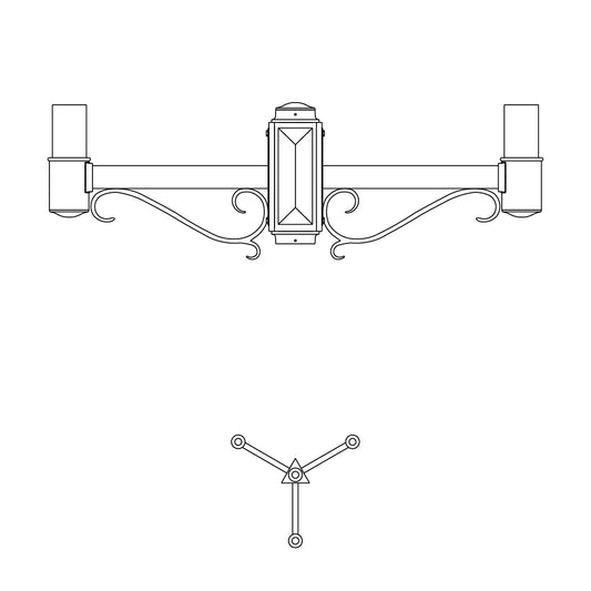 3 at 120 Degrees and 1 Top Center Mount- 3" Post - 547S