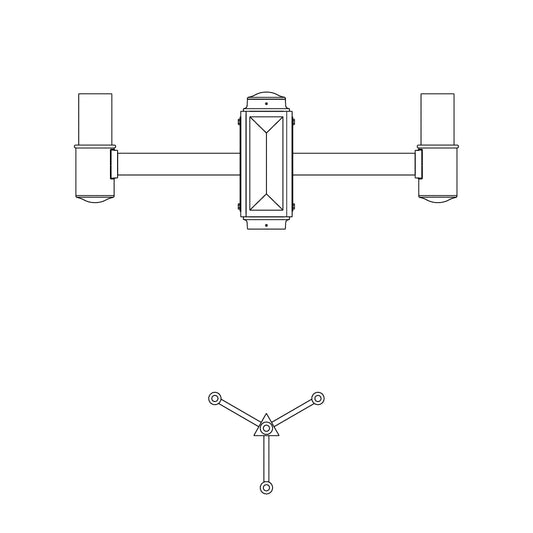 3 at 120 Degrees and 1 Top Center Mount- 3" Post - 547