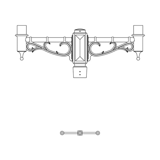 2 at 180 Degrees and 1 Top Center Mount- 4" Post - 553S-4