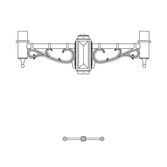 2 at 180 Degrees and 1 Top Center Mount- 3" Post - 553S