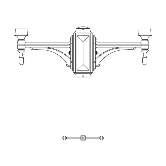 2 at 180 Degrees and 1 Top Center Mount- 4" Post - 573-4