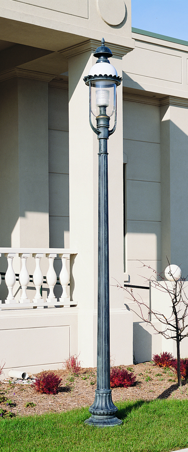 Providence 1630BP-VGN-OP post top lighting fixture on a pole.