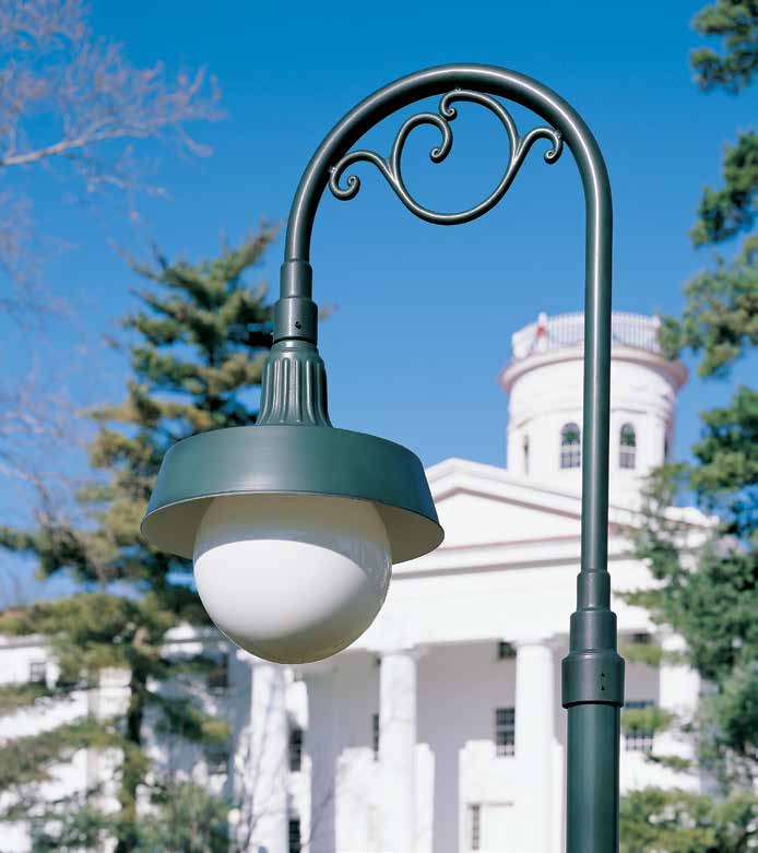 Santa FE 2290BP-FGN-OA lighting fixture on a shepard hook.