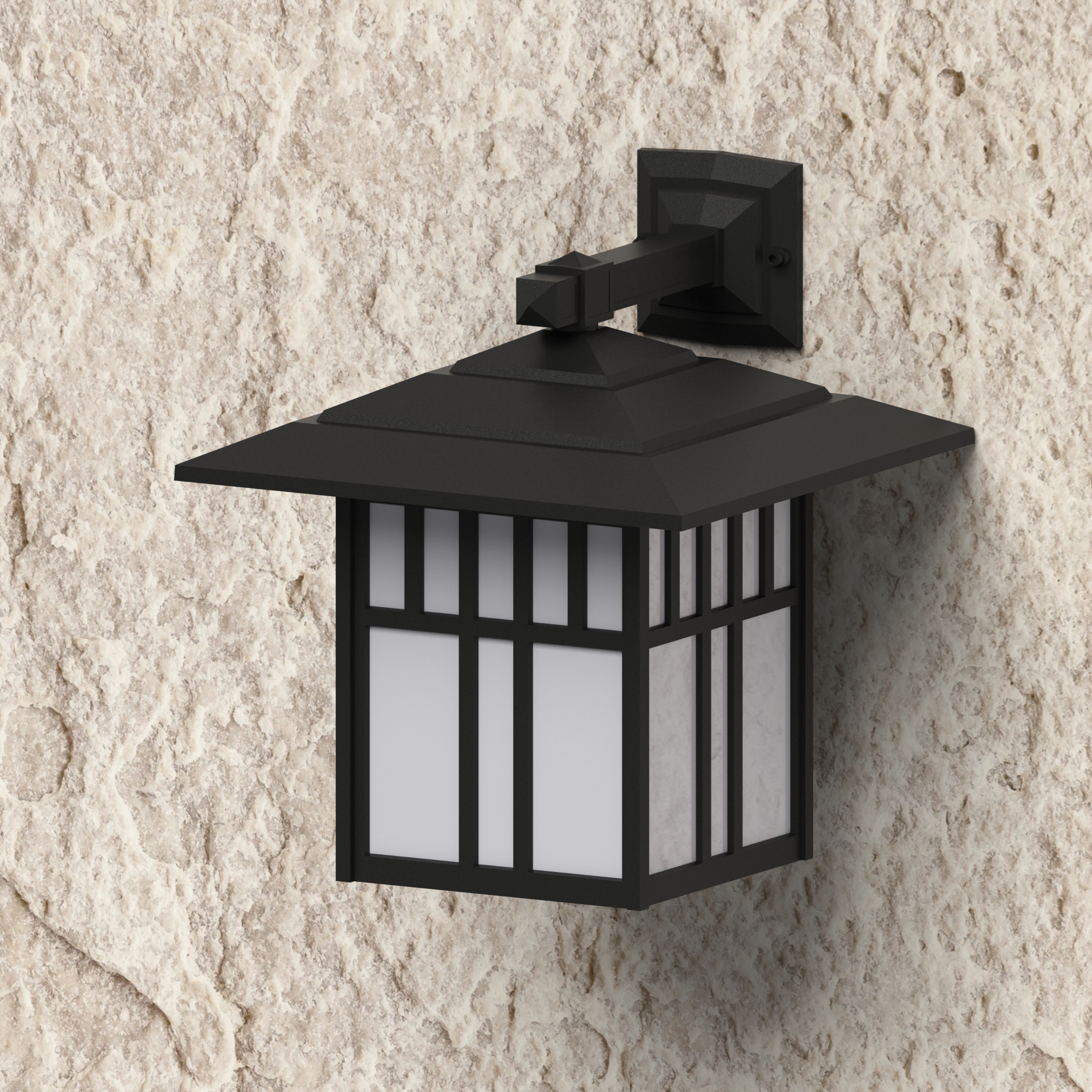 Indian Wells B28612-BLK-OA wall lighting fixture on a wall.