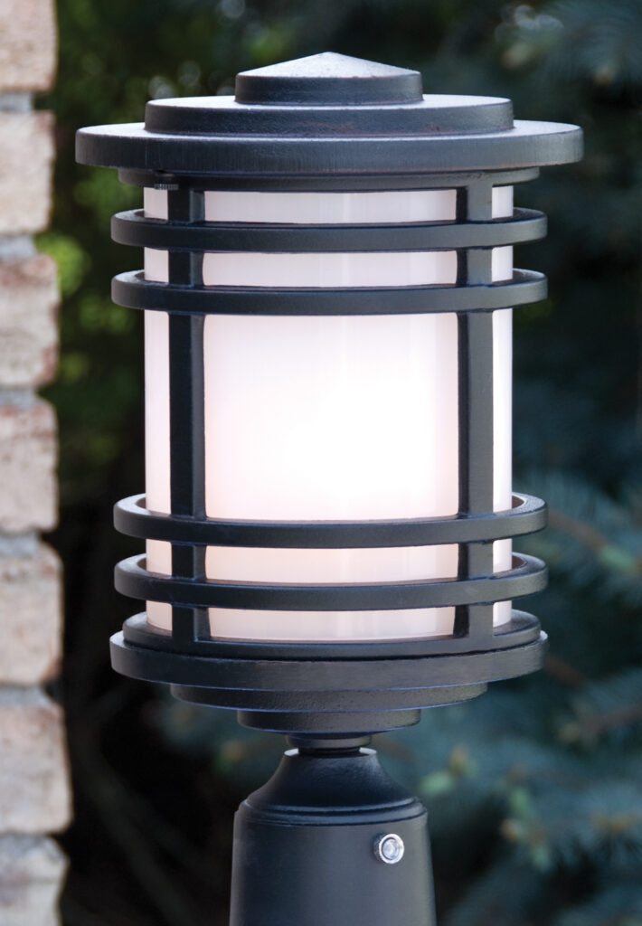 Aerial B55230-BLK-OA-MED-Contemporary Post Light fixture, coastal friendly can be used as a transitional piece.