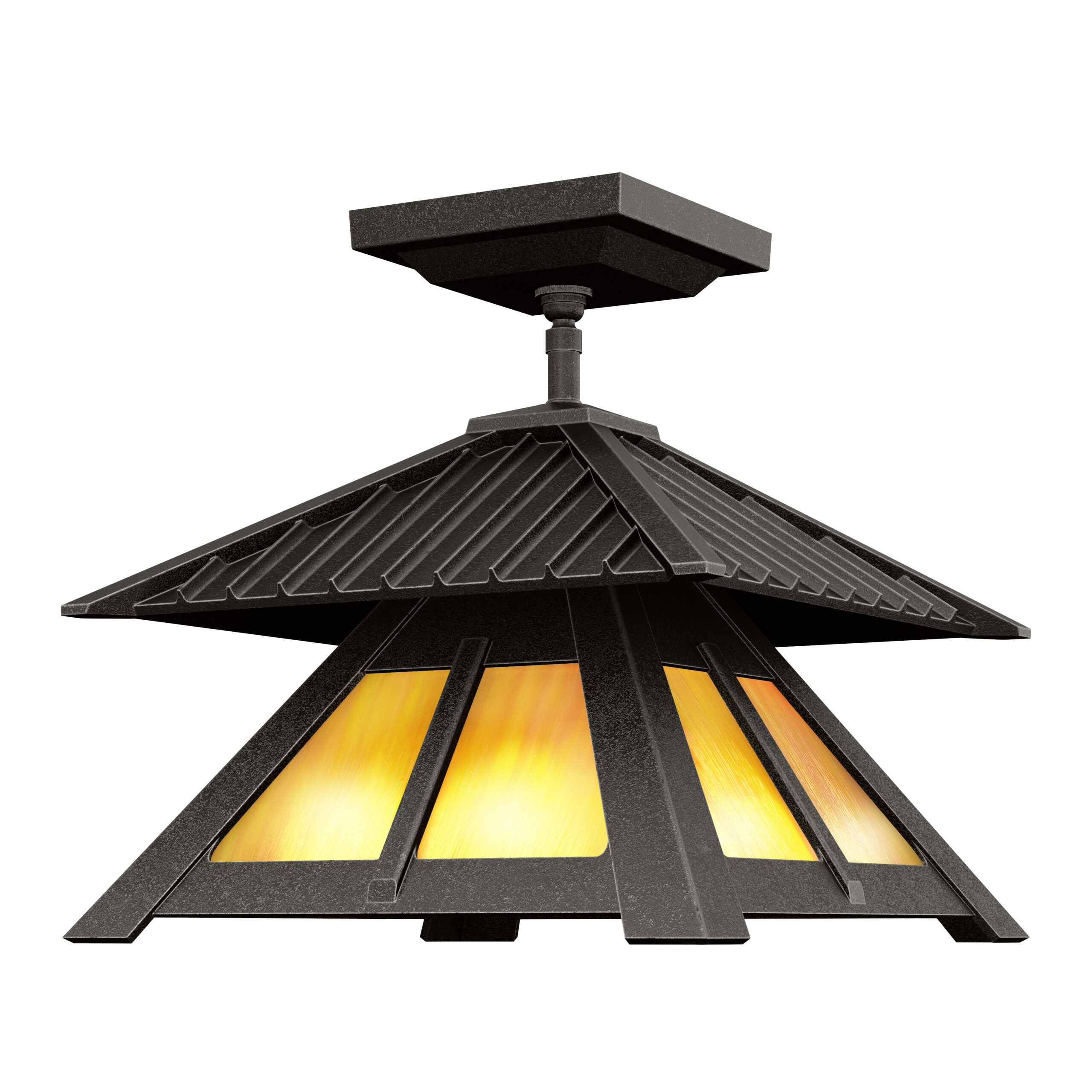 Artisan B56621-LBR-OHG-MED-CEILING LIGHT FIXTURE CRAFTSMAN STYLE WITH ASIAN FLAIR