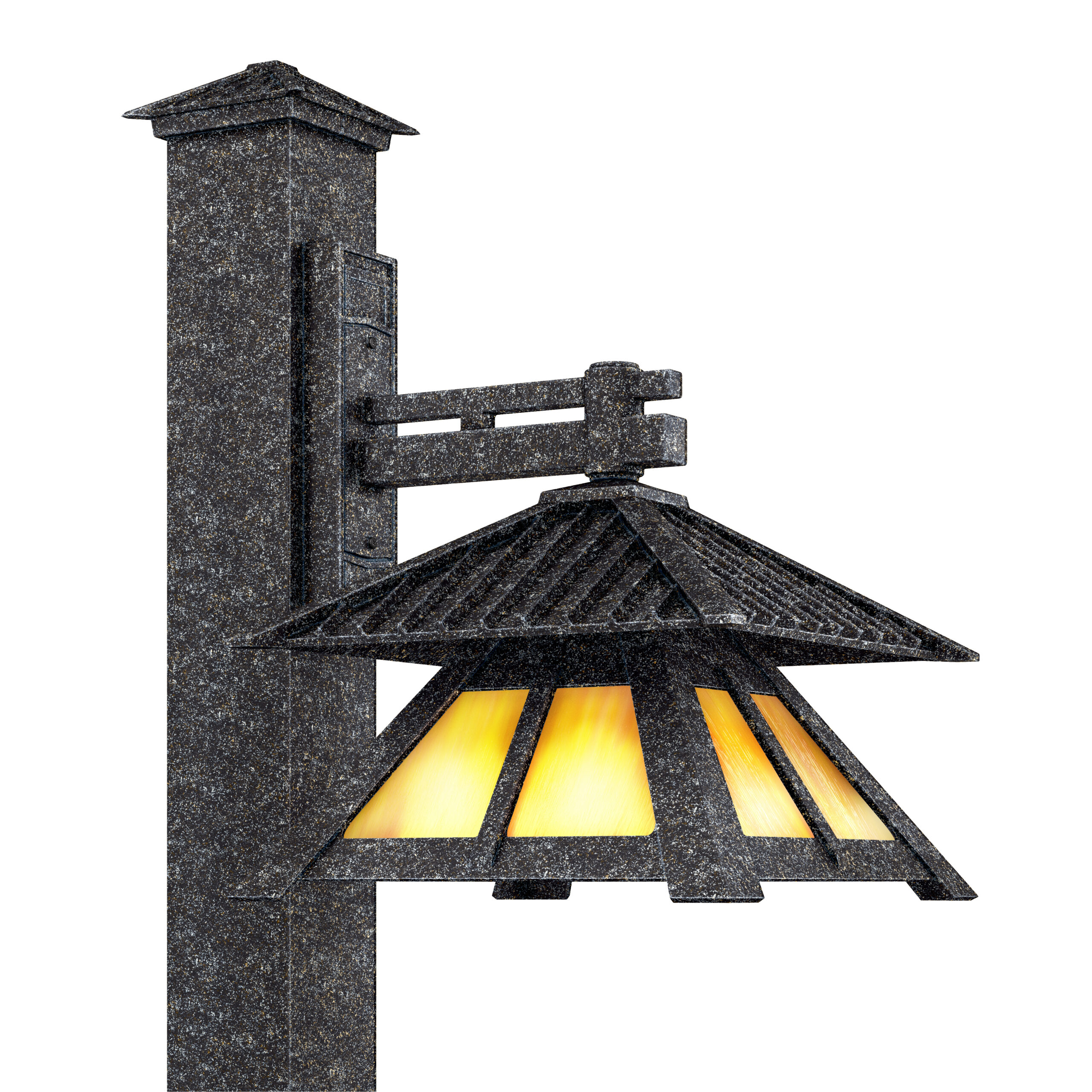 Artisan B56630-1-GRA-OHG-MED-POST LIGHT FIXTURE CRAFTSMAND STYLE WITH ASAIN FLAIR