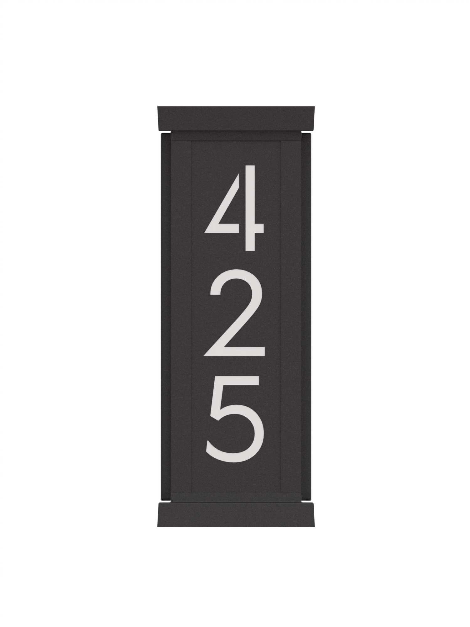 Genesis B62201-Front-White-Numbers-E wall lighting fixture with address sign.