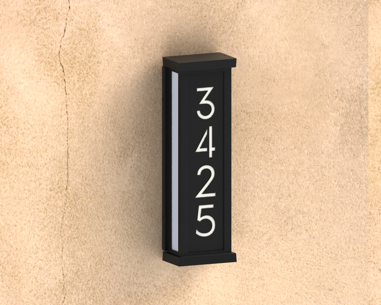 Genesis B62601-Angle-With-Wall-Numbers-E wall lighting fixture with address sign.