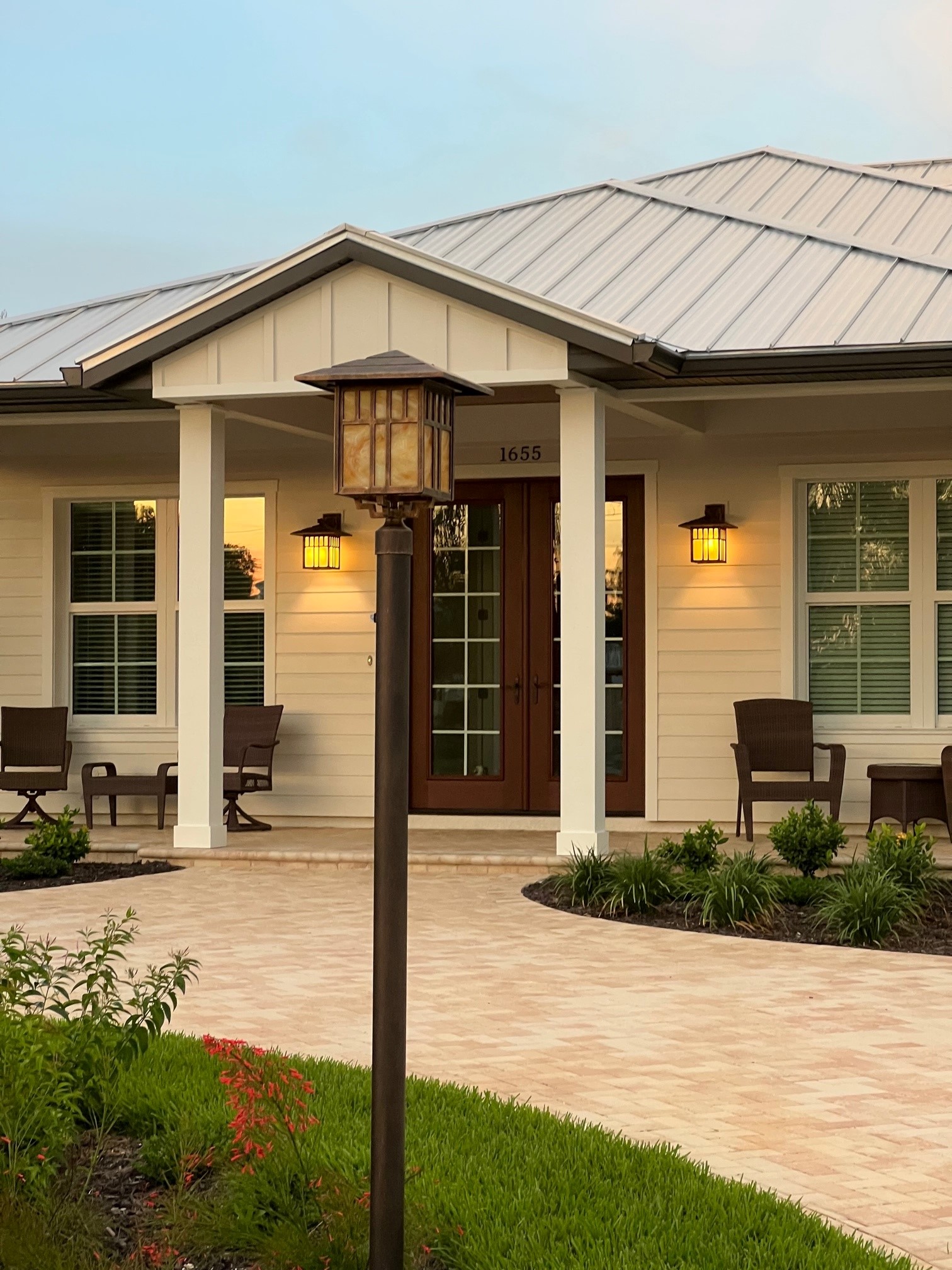 Indian Wells-Post Light Plus Wall Fixtures and post top lighting fixture.